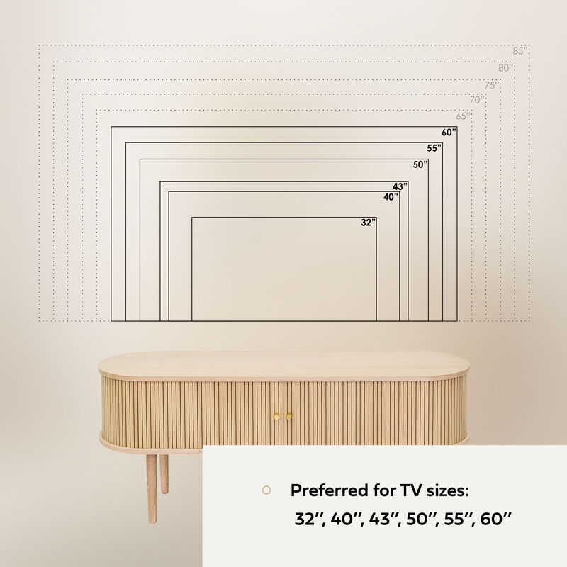 SLIDDO 55 TV Stand with storage.