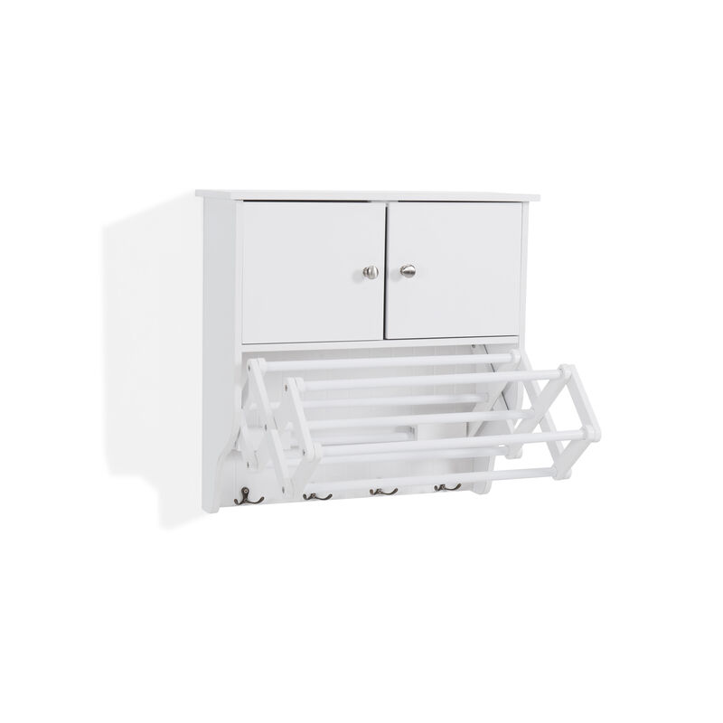 Accordion Expandable / Collapsible Wall Mount Drying Rack with Cabinet