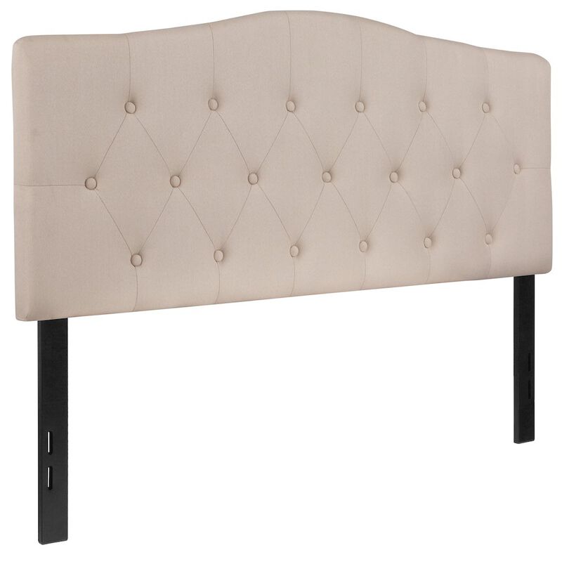 Flash Furniture Tufted Upholstered Full Size Headboard in Beige Fabric image number 0