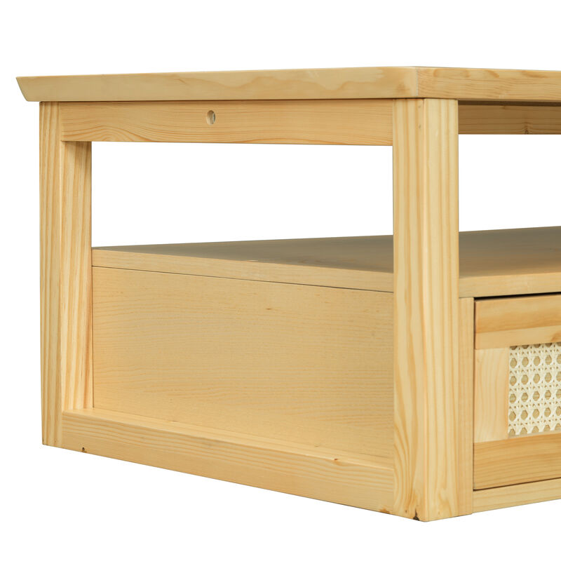 Merax Coffee Table with 1 Storage Shelf