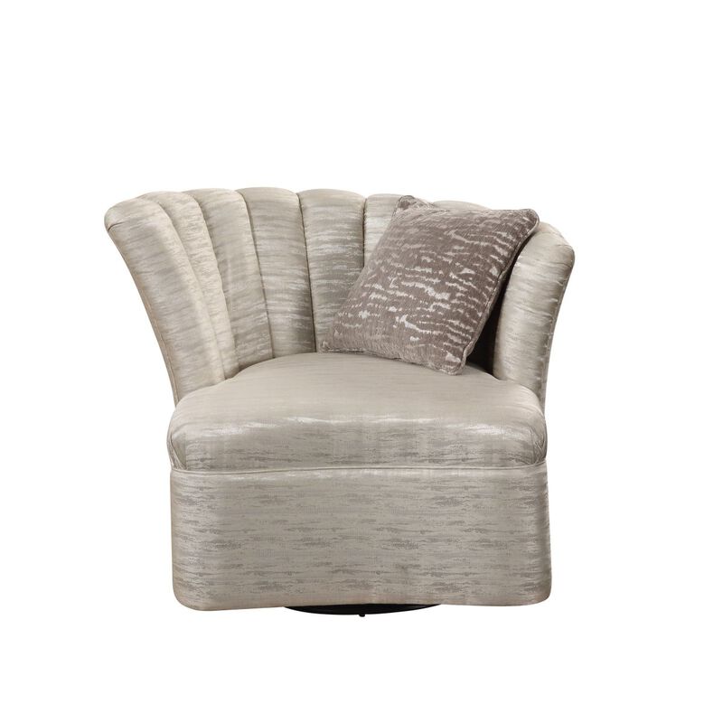 Athalia Swivel Chair w/1 Pillow, Shimmering Pearl