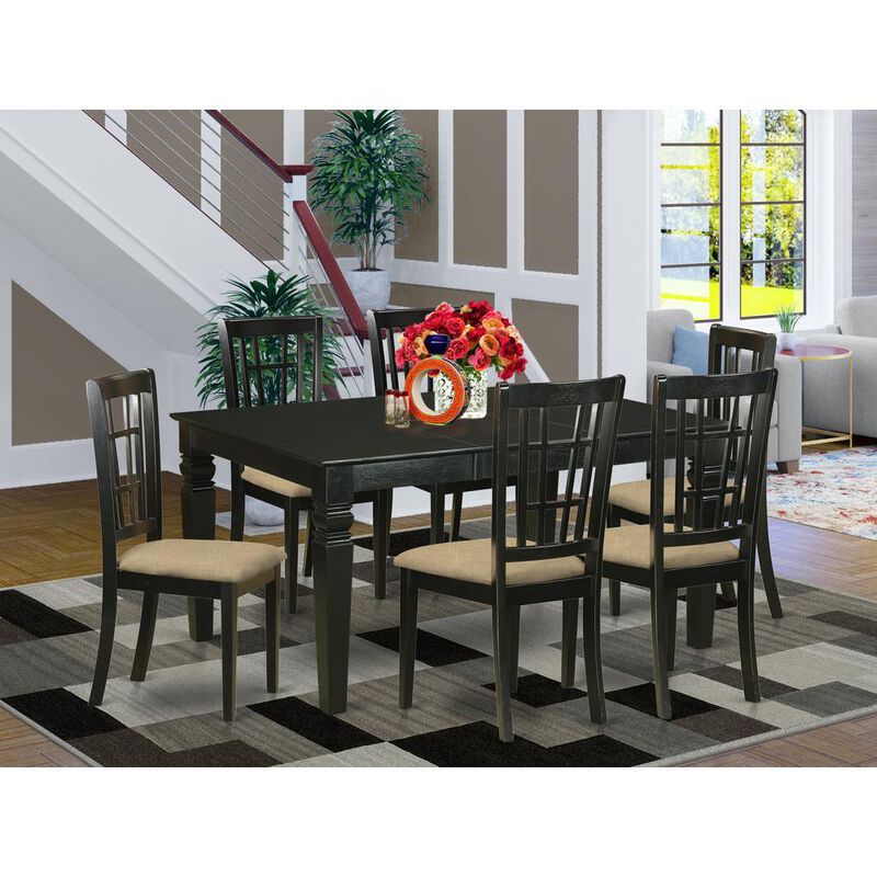 7 PcTable and chair set for 6-Dining Table and 6 dinette Chairs