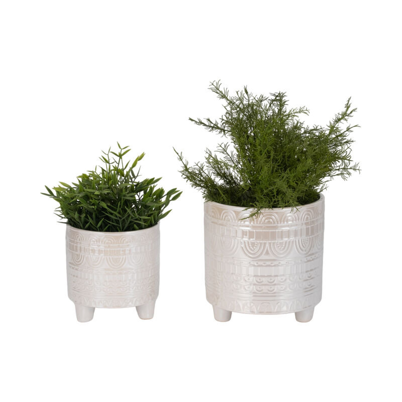 Iridescent Boheme Footed Planters Set