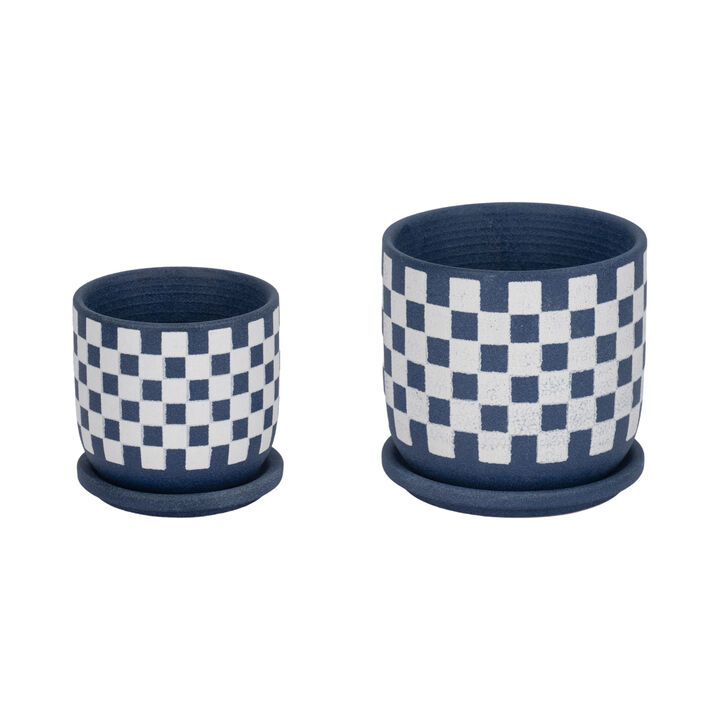 S/2 5/6" Checkerboard Saucer