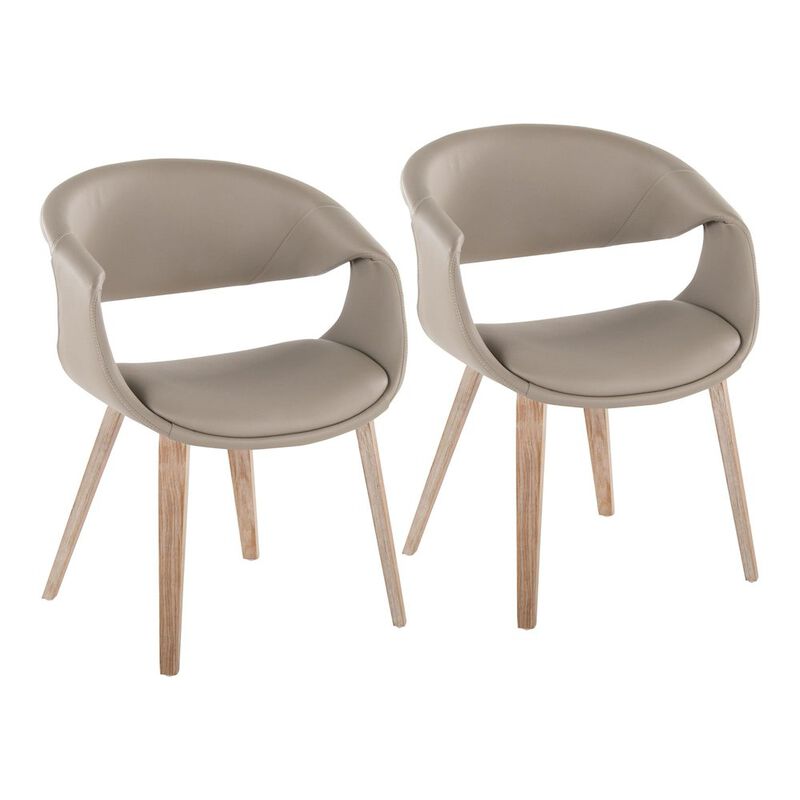 LumiSource Curvo Upholstered Chair - Set of 2