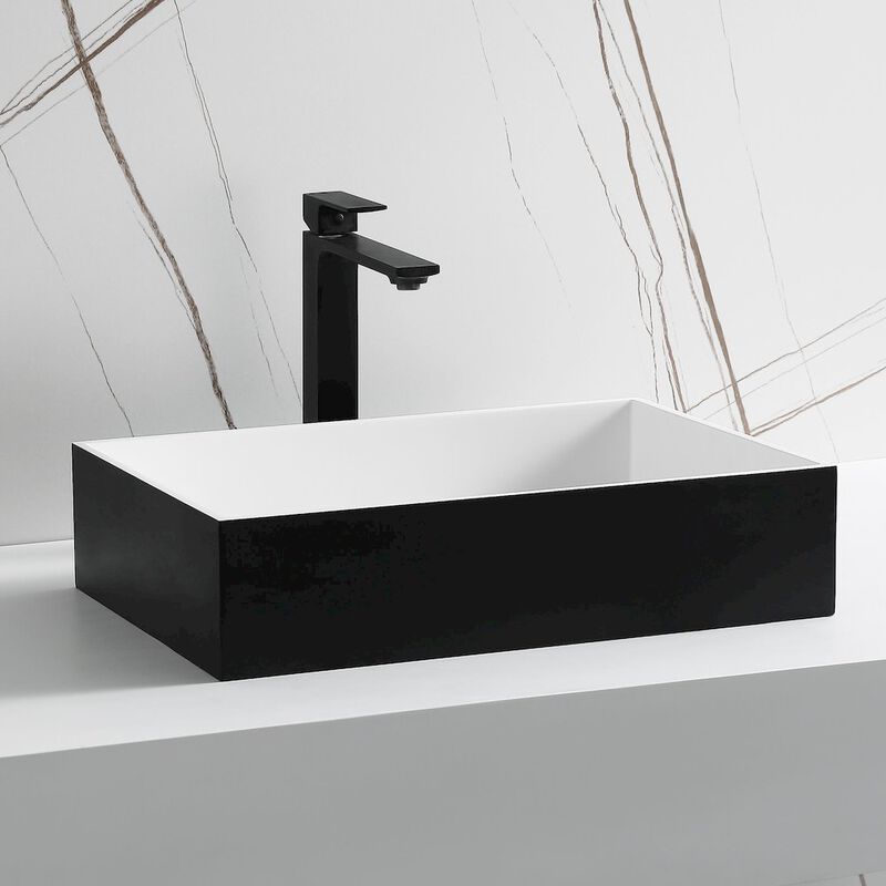 ALFI brand Black Matte 20 x 14 Solid Surface Resin Sink
