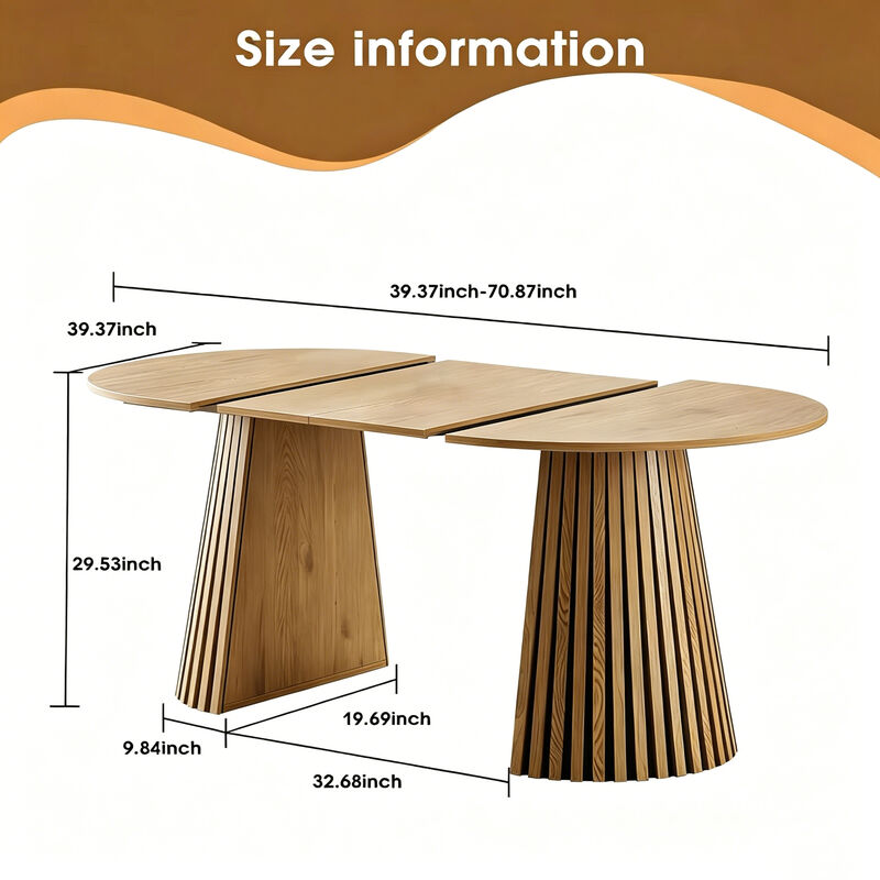 Oval Wooden Extendable Dining Table image number 2