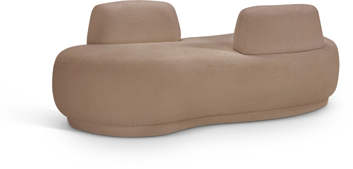 Meridian Furniture Argyle Beige Teddy Fabric Chaise/Loveseat