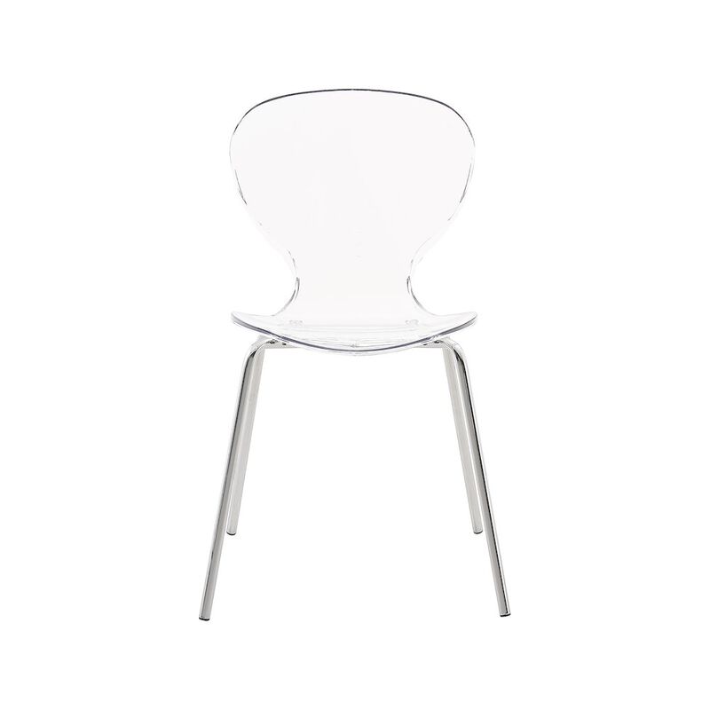 Meridian Furniture Clarion Chrome Metal Dining Chair, Set of 2