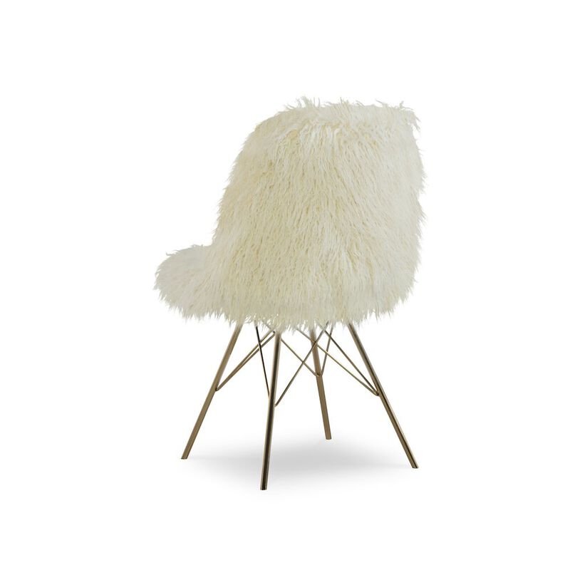 Linon Remy Flokati Chair With Gold Metal Base image number 3