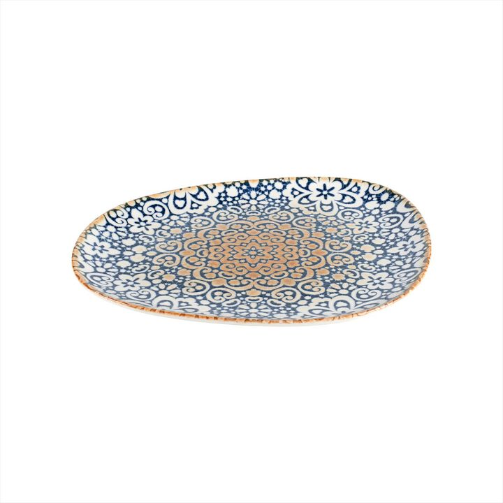 Alhambra 13" x 10.75" Organic Decorated Porcelain Plate