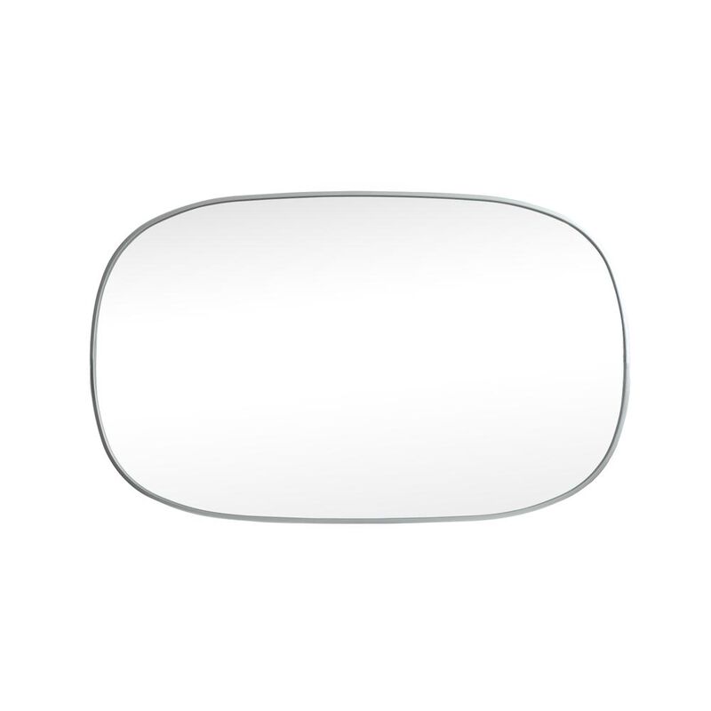 Elegant Decor Metal Frame Oval Mirror 30x48 Inch in Silver