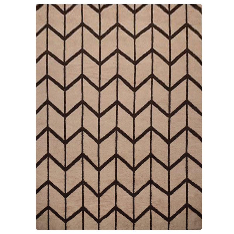 HAND KNOTTED WOOL Geometric AREA RUGS  - Rectangle Shape, Geometric Modern, Medium Pile Handmade Area Rugs for Living Room, Bed Room (N01052) image number 0