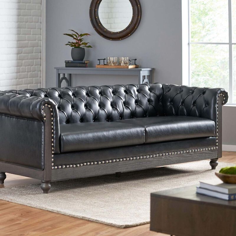 Merax Mirod Comfy 3-Seat Sofa with Wooden Legs, Retro Style for Living Room and Study Sofa image number 5