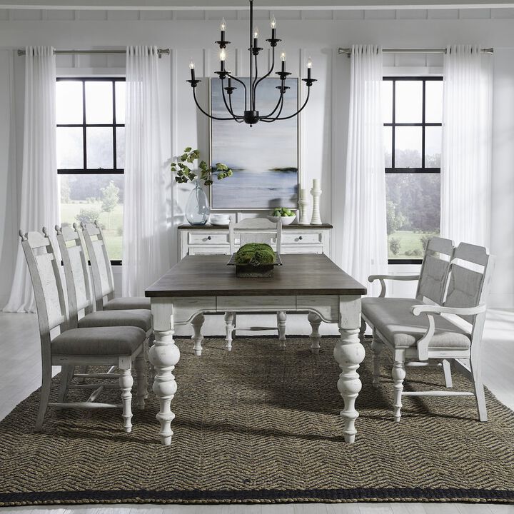 Liberty Furniture River Place 6 Piece Rectangular Table Set - Riverstone White & Tobacco