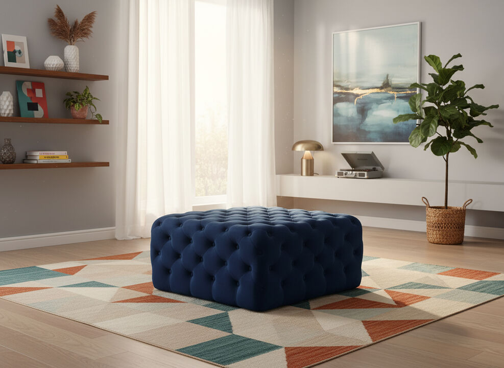 Meridian Furniture Ariel Velvet Ottoman/Bench