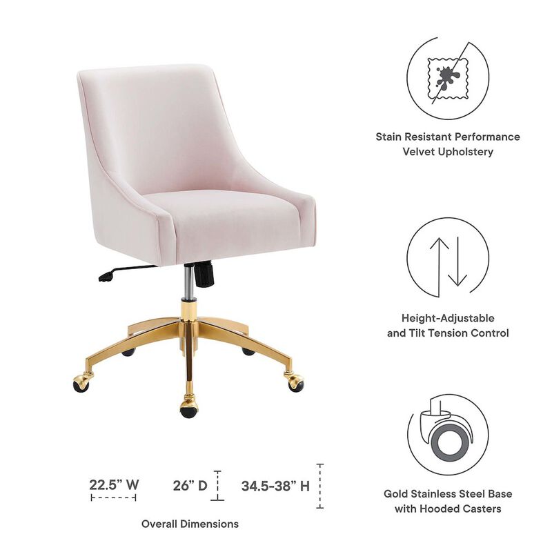 Discern Performance Velvet Office Chair image number 1