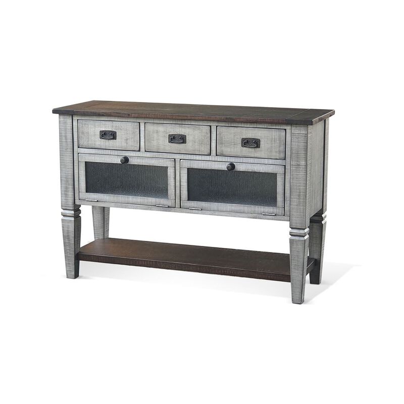 Camie Sideboard Server, Drop Down Drawers, Waterfall Brown Gray Mahogany image number 1