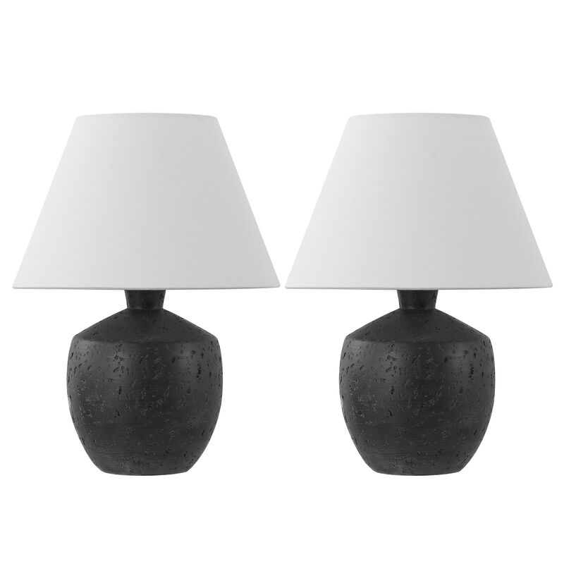 Myron 18" Minimalist Scandinavian Concrete Effect Resin/Iron LED Table Lamp