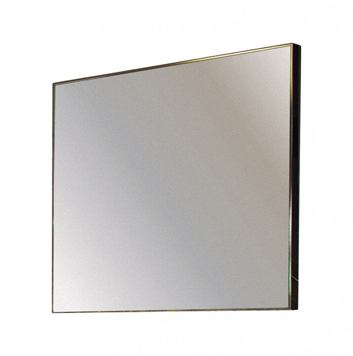 HomeRoots 32" Gray Square Metal Framed Accent Mirror