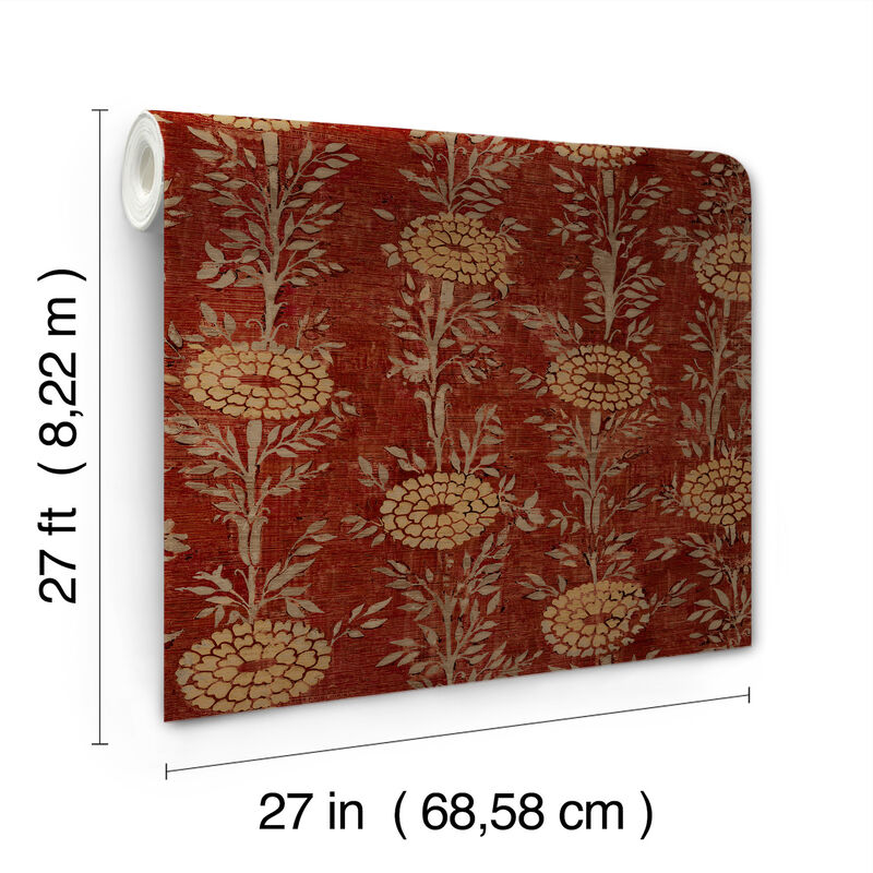 French Marigold Red Wallpaper (Set of 2) image number 2