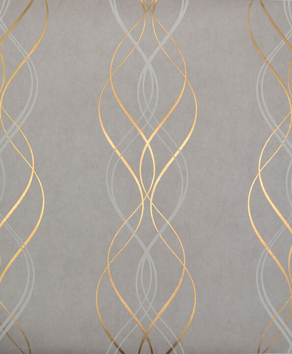 Aurora Grey & Gold Wallpaper