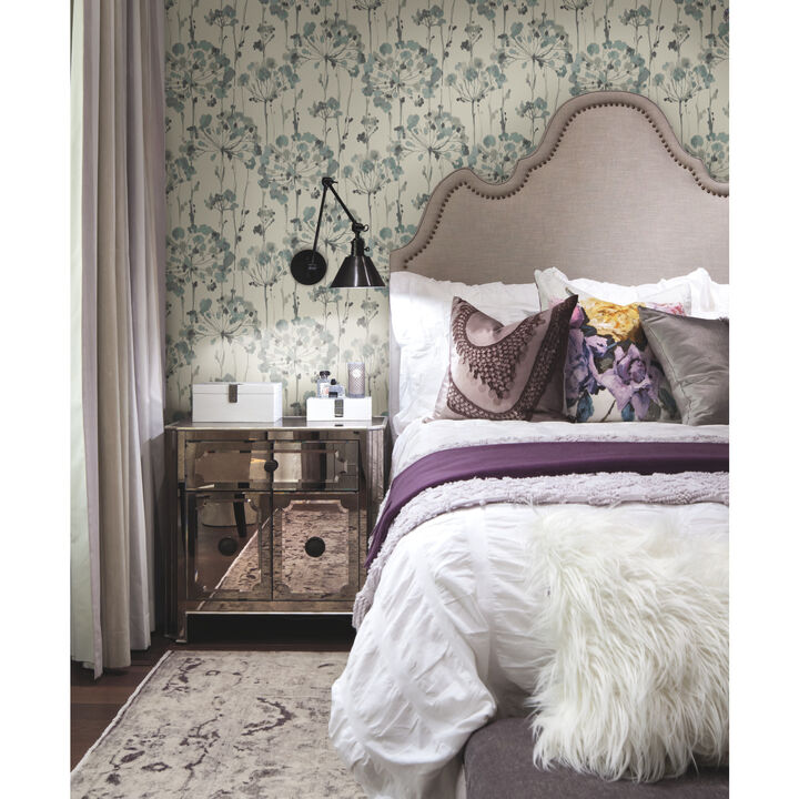 Flourish Blue & Grey Wallpaper (Set of 2)