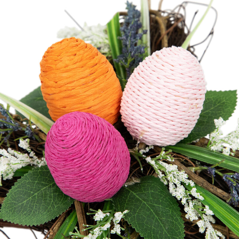 Twig Cross Wall Decoration with Easter Eggs - 13.25"