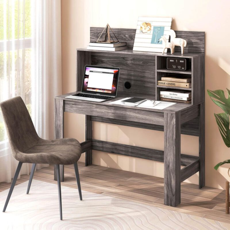 Hivvago 48 Inch Writing Computer Desk with Anti-Tipping Kits and Cable Management Hole