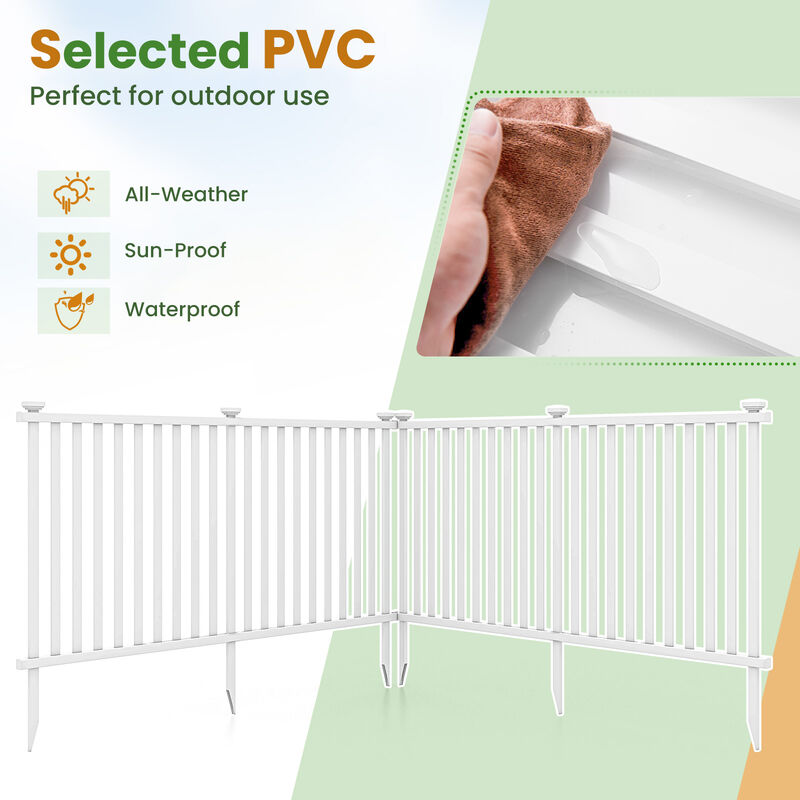 Vinyl Garden Border Fence with Picket Design &ndash; UV Resistant
