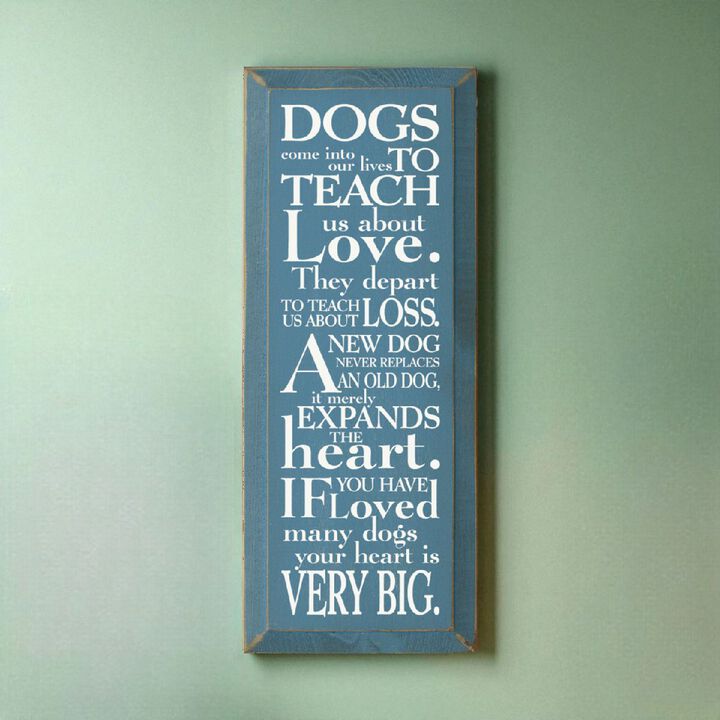 Pet Lover Wood Sign Dogs Teach Us About Love Inspirational Wall Hanging