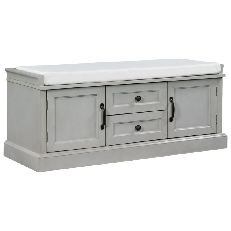 Streamdale Multi-Storage Shoe Bench with Removable Cushion image number 8