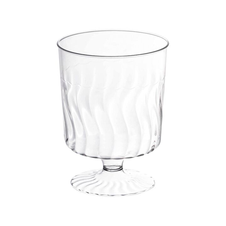 8 oz. Clear Plastic Pedestal Wine Glasses (240 Glasses)