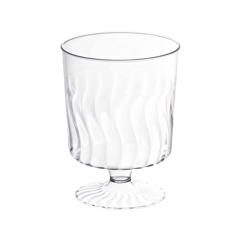 8 oz. Clear Plastic Pedestal Wine Glasses (240 Glasses) image number 0