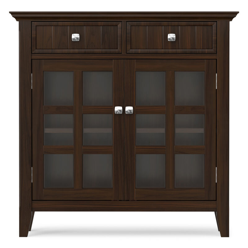 Acadian SOLID WOOD 36 inch Wide Transitional Entryway Hallway Storage Cabinet in Brunette Brown image number 3