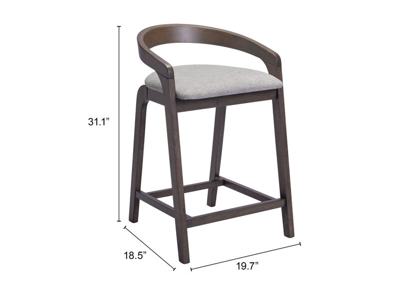 Troy Counter Stool (Set of 2) Dove Gray & Espresso image number 5