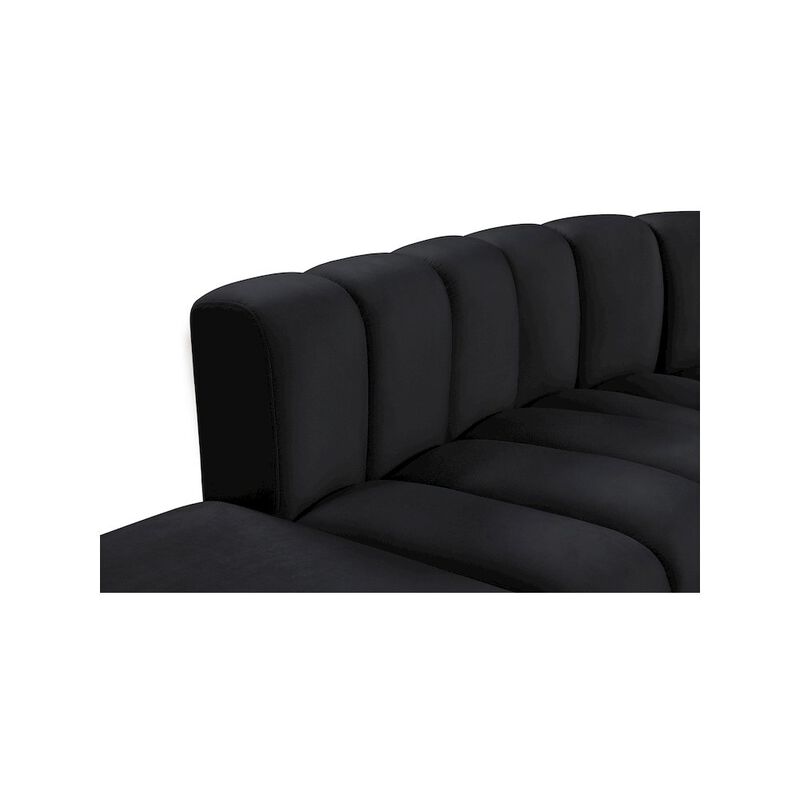 Meridian Furniture Arc Black Velvet Modular Sofa