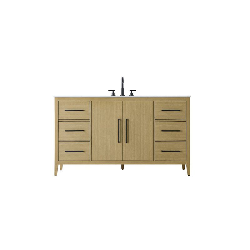 Elegant Kitchen and Bath 60 Inch Single Bathroom Vanity In Honey Brown