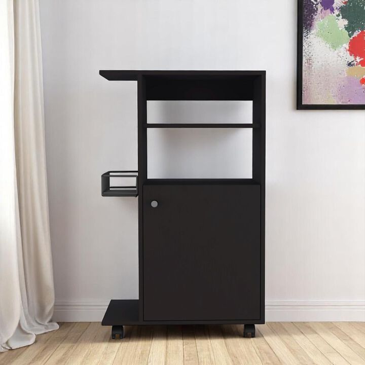 Portable Contemporary Kitchen Cart with Wheels and Storage