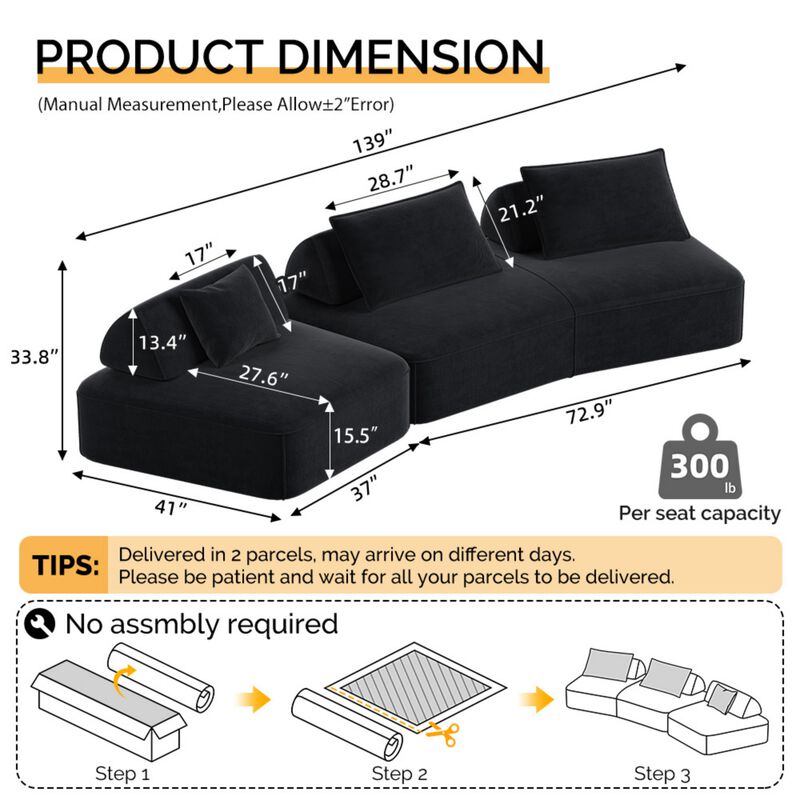 Renmeg Modern Sectional Sofa image number 9