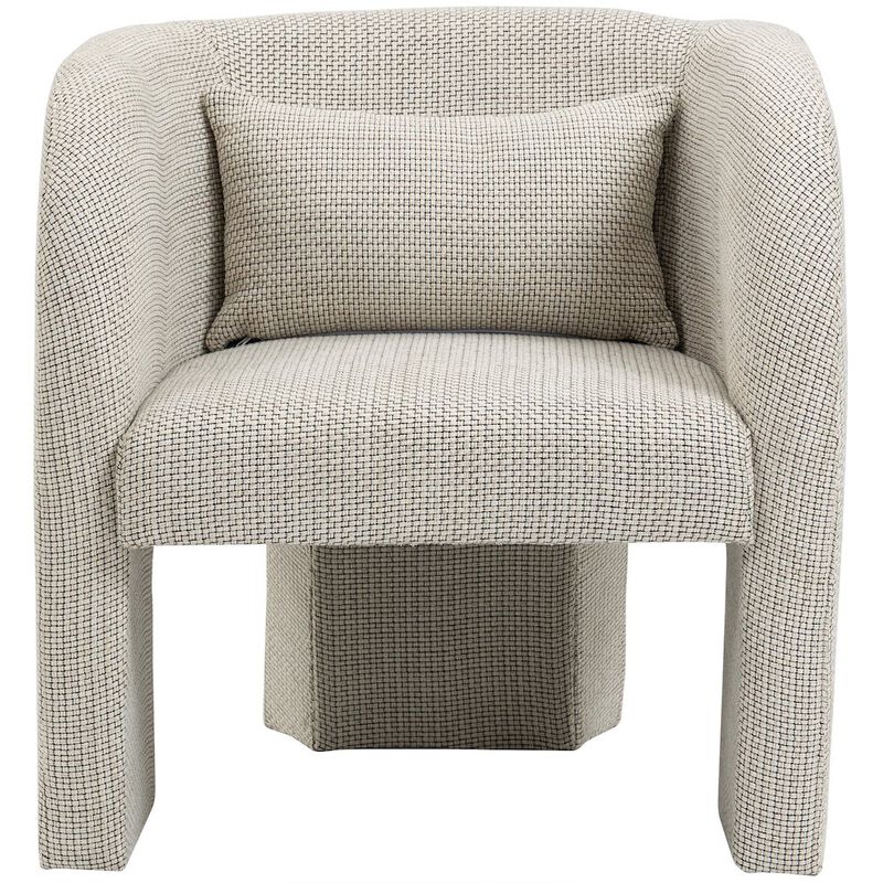 Meridian Furniture Sawyer Cream Weaved Polyester Fabric Accent Chair