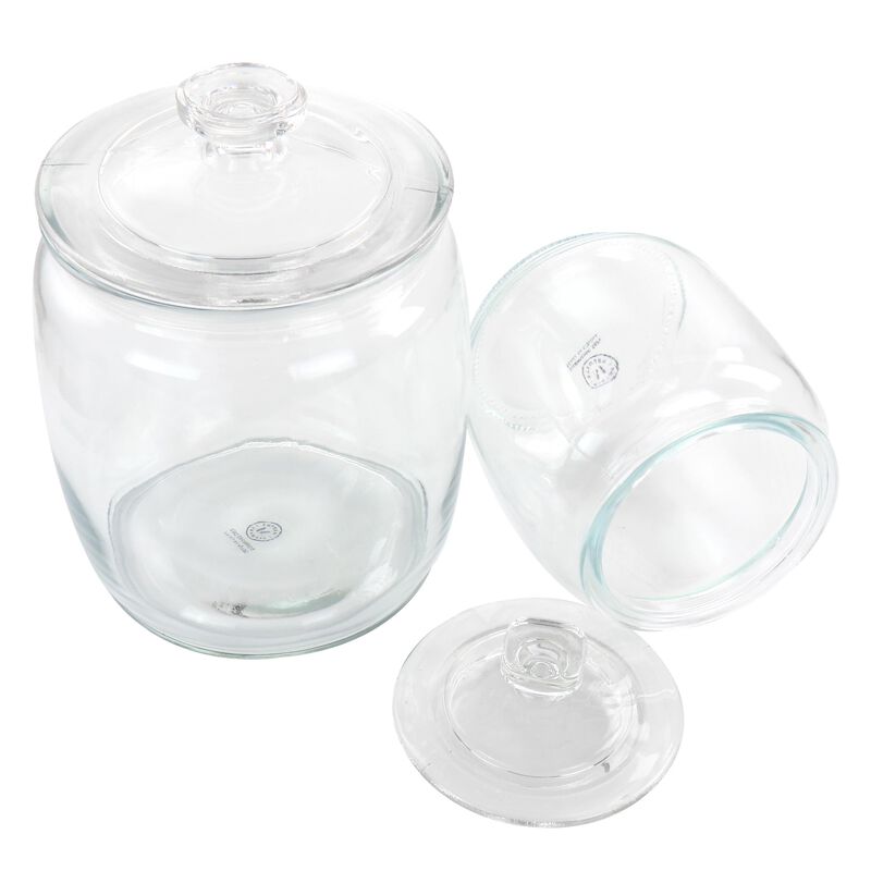 Martha Stewart Mayberry Canister 4 Piece 2.1 and 1 Quart Glass Canister Set