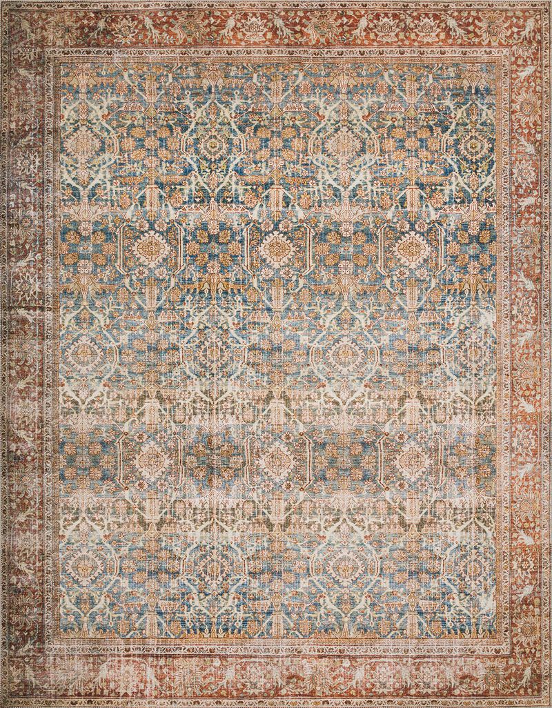 Loloi II Layla Ocean / Rust 7-6"" x 9-6"" Area Rug