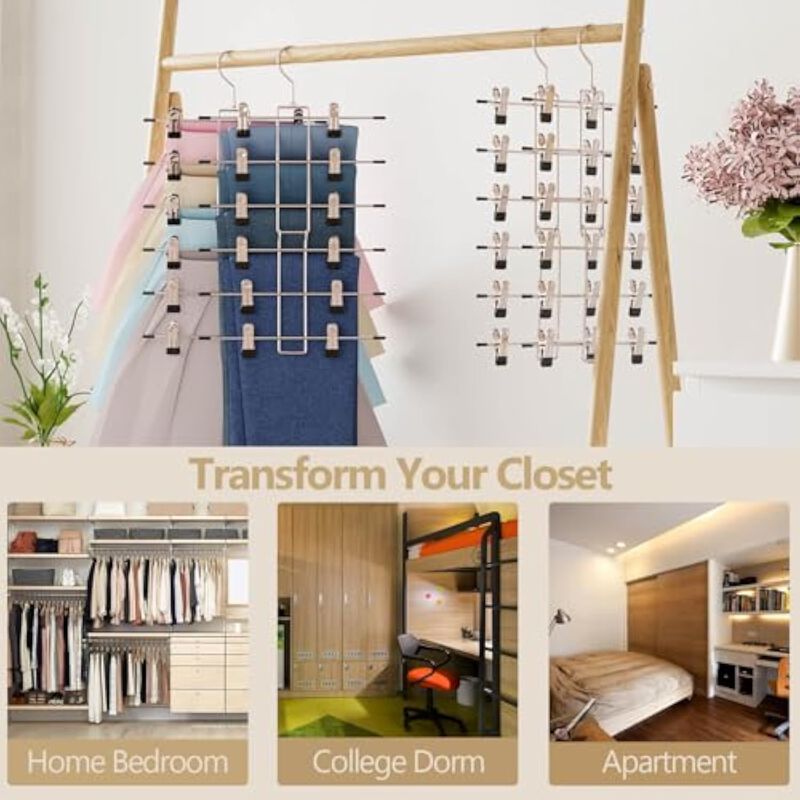 2-Pack Bra Hanger for Closet | Wooden Tank Top Hanger with 20 Hook Capacity image number 3