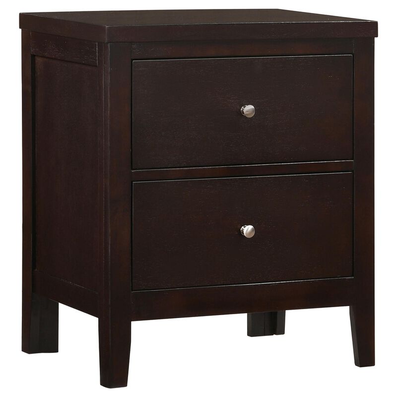Vida 4pc Twin Size Bedroom Set, Brown Faux Leather Upholstery, Dresser image number 3