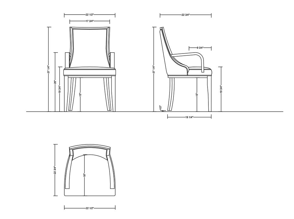 Grand Gray Dining Arm Chair