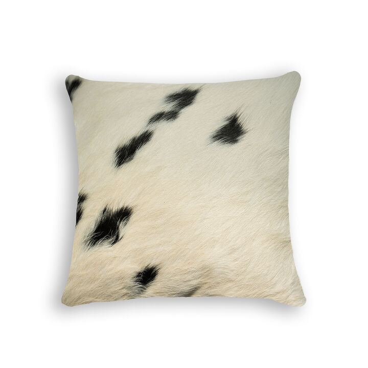 Square Cowhide Throw Pillow Cover for Rustic, Farmhouse, or Modern Decor