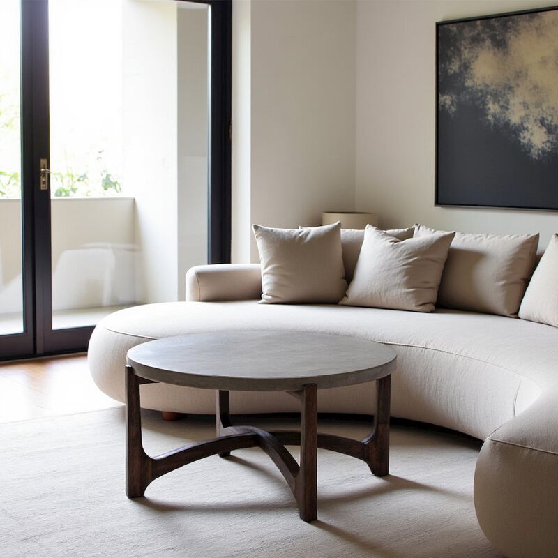 Starlight Canyon Home Brown Round Cocktail Table &ndash; Stylish Living Room Center Table for Living Room