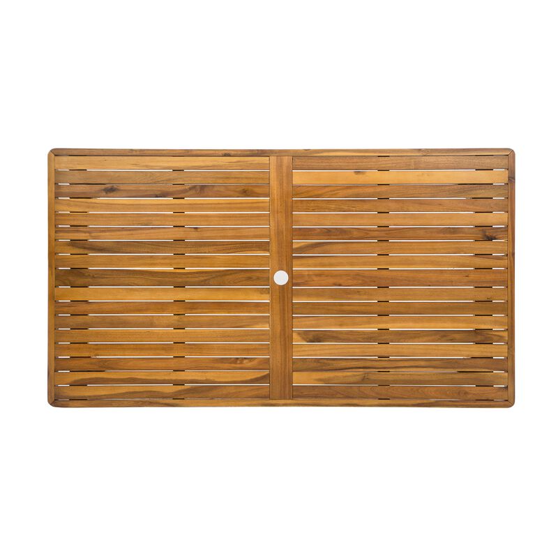 Acacia Wood Outdoor Dining Tables, Weather-resistant Slatted Tabletop Dining Tables With Tapered Leg image number 3