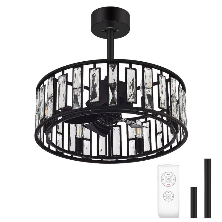Breezary 20 in Ceiling Fan with Lights, 6 E12 Bulbs, 5 Blades,Remote Control